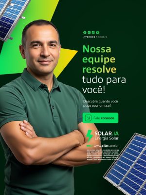 Energia Solar Nossa Equipe Resolve Tudo PSD Editável