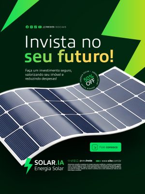 Energia Solar Invista no Seu Futuro 50% OFF PSD Editável