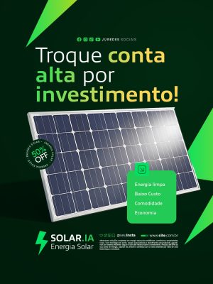 Energia Solar Troque Conta Alta Por Investimento PSD Editável