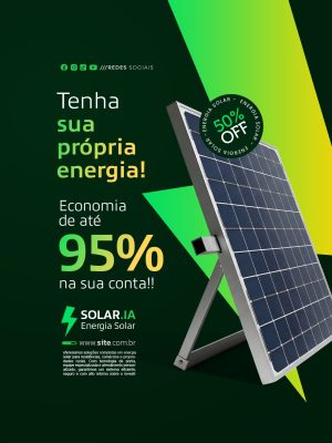 Energia Solar Tenha Sua Própria Energia 95% de Economia PSD Editável