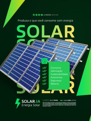 Energia Solar Produza o Que Você Consome PSD Editável