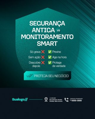 Segurança Antiga vs Monitoramento Smart Proteja Seu Negócio PSD Editável