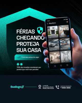 Sistema de Monitoramento Férias Chegando Proteja Sua Casa PSD Editável