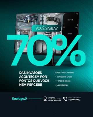 Sistema de Monitoramento 70% Invasões Acontecem Por Pontos Que Você Nem Percebe PSD Editável