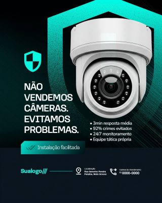 Sistema de Monitoramento Não Vendemos Câmeras Evitamos Problemas PSD Editável