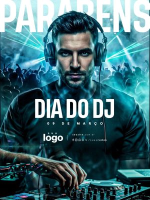 Dia do DJ 09 de Março  PSD Editável