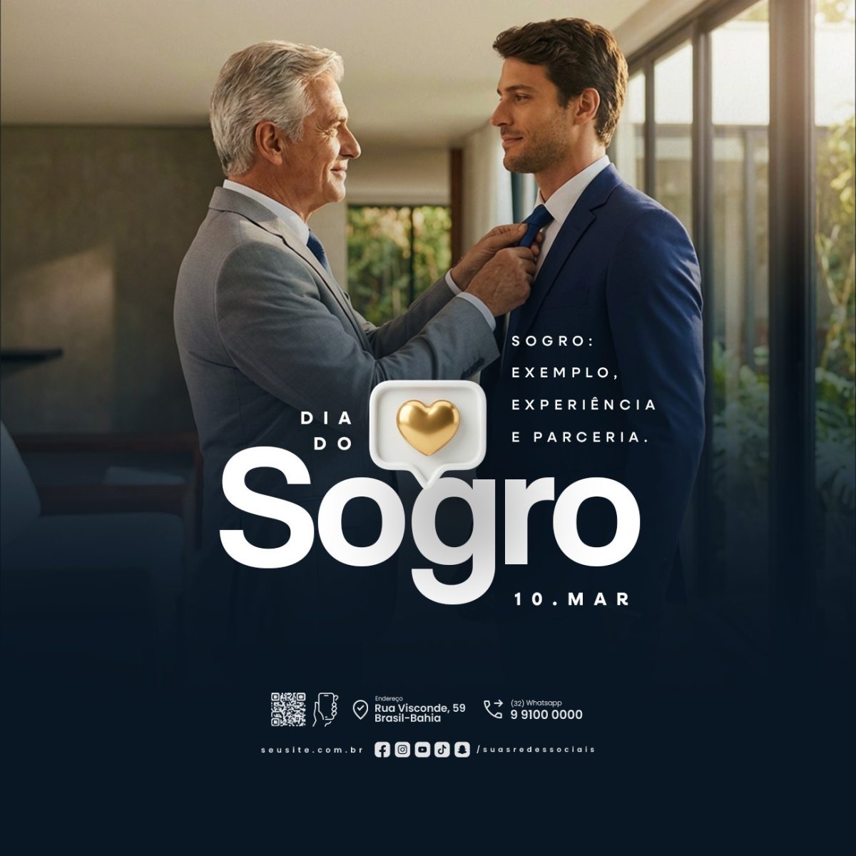 Dia do Sogro 10 de Março Exemplo Experiência PSD Editável