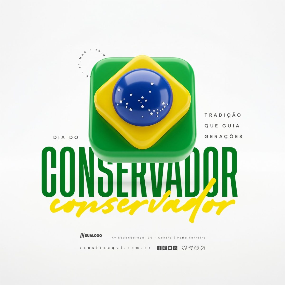 Dia do Conservador 10 Março Tradição Que Guia Gerações PSD Editável