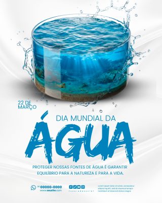 Dia Mundial da Água 22 de Março Social Media PSD Editável