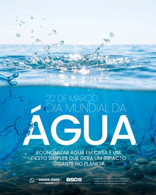Dia Mundial da Água 22 de Março Social Media PSD Editável