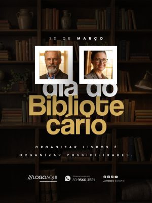 Dia do Bibliotecário 12 de Março PSD Editável