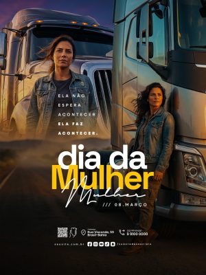 Dia da Mulher 08 de Março Ela Faz Acontecer PSD Editável