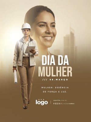 Dia da Mulher 08 de Março Essência de Força e Luz PSD Editável