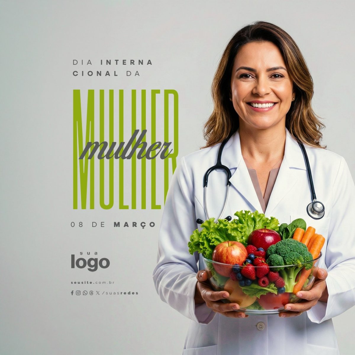Dia Internacional da Mulher 08 de Março PSD Editável