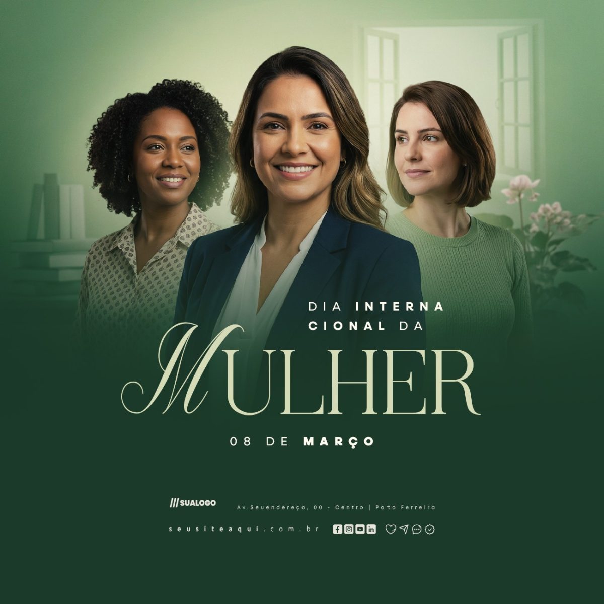 Dia Internacional da Mulher 08 de Março PSD Editável