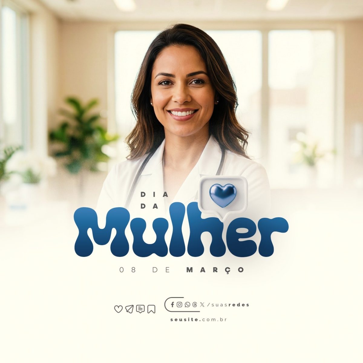 Dia da Mulher 08 de Março PSD Editável