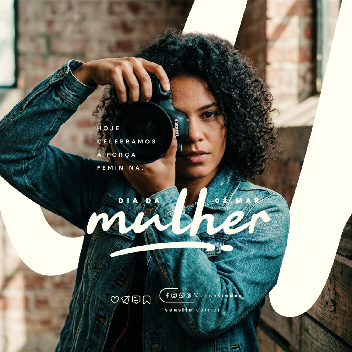 Dia da Mulher 08 Maço Celebrando a Força Feminina PSD Editável