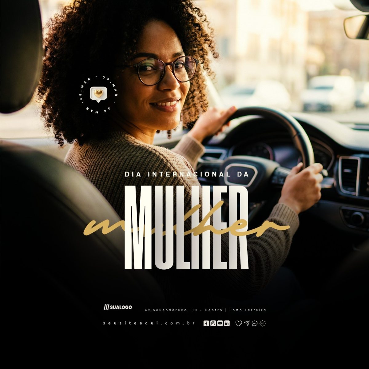 Dia Internacional da Mulher 08 de Março PSD Editável