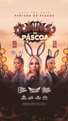 Páscoa Domingo de Páscoa 05 abr 15 hrs Evento Festivo PSD Editável