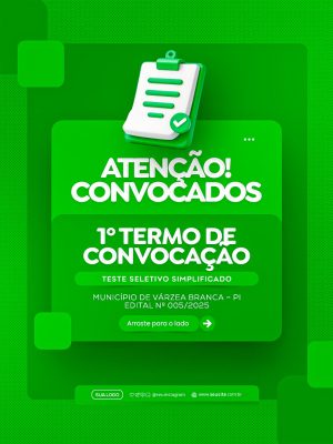 Convocação 1º Termo Teste Seletivo Simplificado PSD Editável