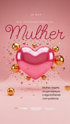 Dia Internacional da Mulher Inspire e Brilhe PSD Editável