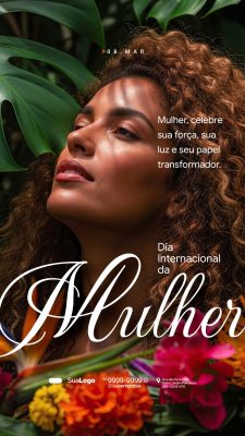Dia da Mulher 08 Mar Mulher Celebre sua Força PSD Editável