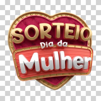 Selo 3d Sorteio dia da Mulher Promocional Luxuoso PNG Transparente