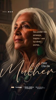 08 MAR Dia da Mulher Inspiração Empoderamento de Mulheres PSD Editável
