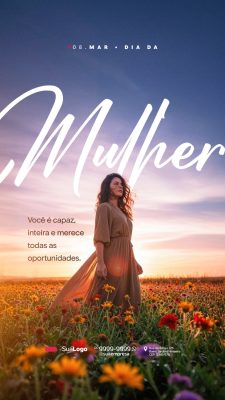 Dia da Mulher 08 Março Você é Capaz Post PSD Editável