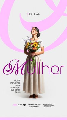 Mulher 08 Março Incrível Luz Própria Post PSD Editável
