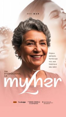 Mulher 08 de Março Dia Internacional e Inspiração PSD Editável