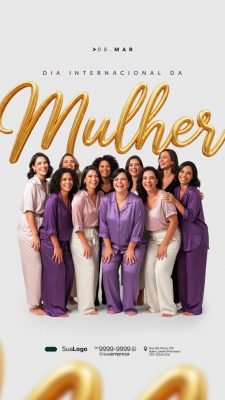 Dia Internacional da Mulher 08 Março Grupo de Mulheres PSD Editável