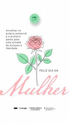 Dia da Mulher Feliz Dia da Mulher Potencial Feminino PSD Editável