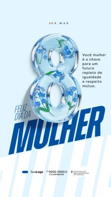 Dia da Mulher 08 de Março Futuro De Respeito Template PSD Editável