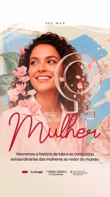 Dia da Mulher 08 de Março Homenagem Luta e Conquistas PSD Editável