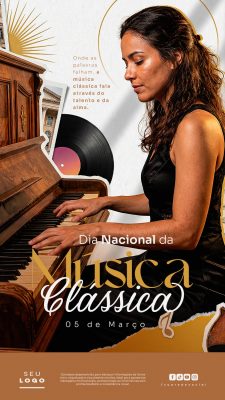 Música Clássica 05 de Março Dia Nacional da Música Clássica PSD Editável