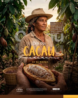 Dia Do Cacau 26 De Março Post Redes Sociais PSD Editável
