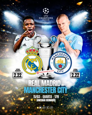 Champions League Real Madrid vs Manchester City Poster PSD Editável