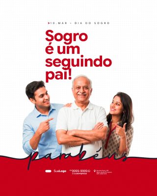 Dia do Sogro Sogro é Um Segundo Pai Feliz Dia PSD Editável