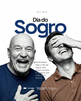 Dia do Sogro 10 de Março Post Mídias Sociais Moderno PSD Editável