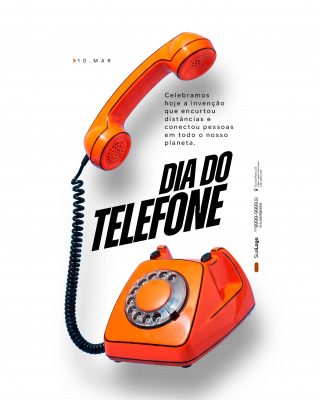 Dia do Telefone 10 de Março Celebrando a Conexão PSD Editável