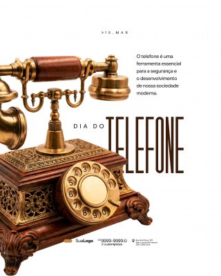 Telefone Dia do Telefone Post Moderno PSD Editável