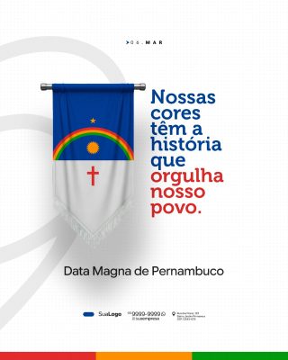 Data Magna de Pernambuco Nossas Cores Tem História PSD Editável