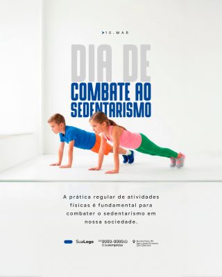 Dia de Combate ao Sedentarismo Post Campanha Saúde PSD Editável