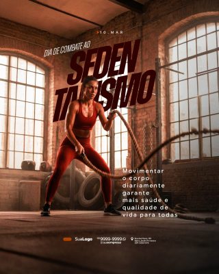 Saúde Dia de Combate ao Sedentarismo com Esporte PSD Editável