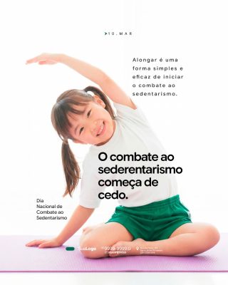 Dia Nacional de Combate ao Sedentarismo com Menina PSD Editável