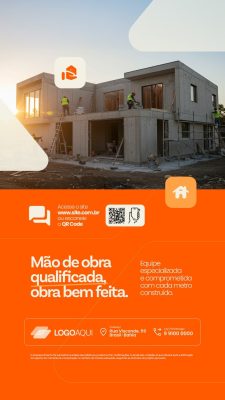Story Construtora  Construção Mão de Obra Qualificada Obra Bem Feita PSD Editável