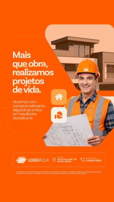 Story Construtora Mais Que Obra Realizamos Projetos de Vida PSD Editável