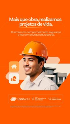 Story Construtora Projetos de Vida Mais que Obra PSD Editável