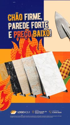 Story Material de Construção Chão Firme Parede Forte Preço Baixo PSD Editável